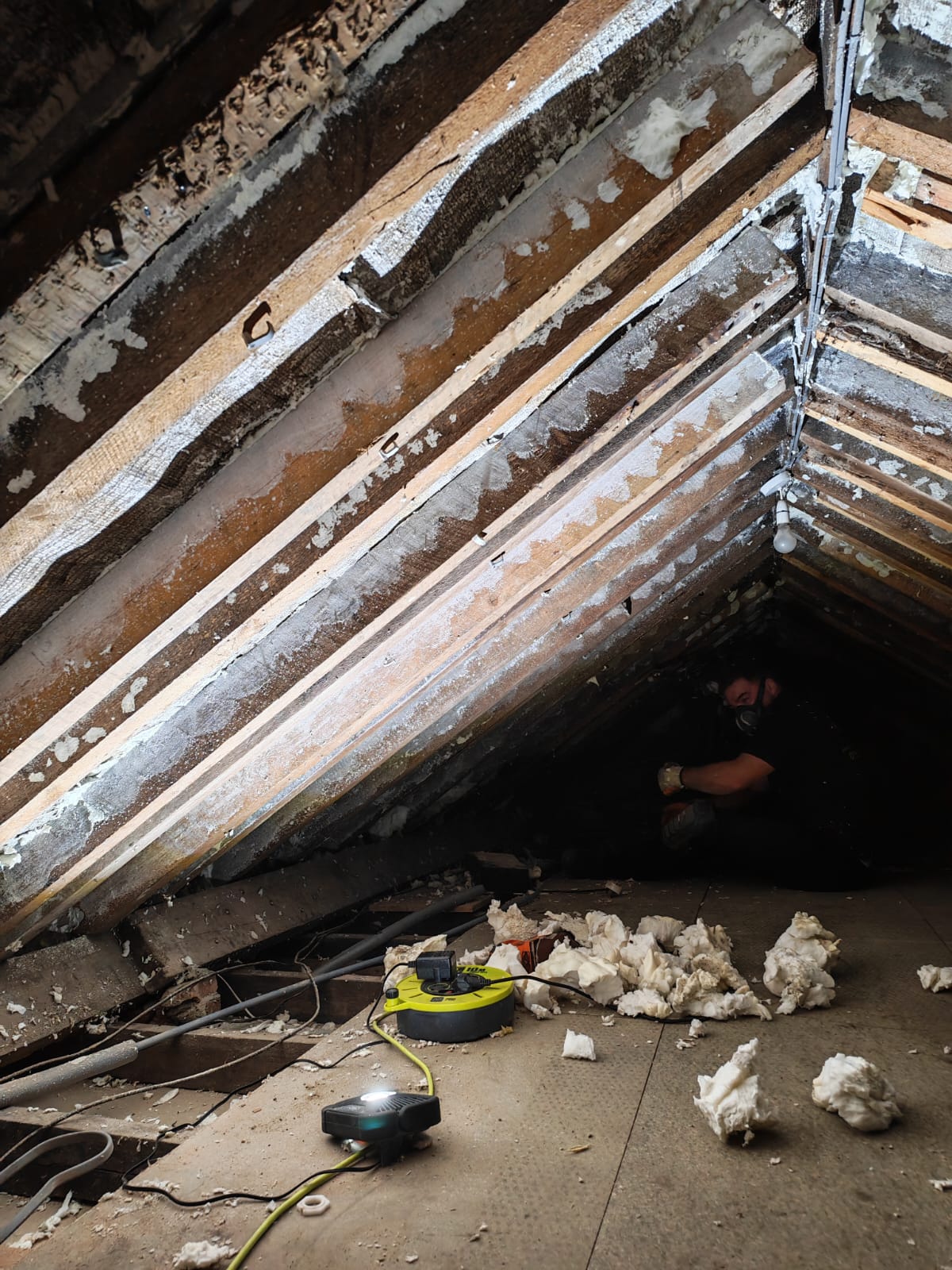 After spray foam removal