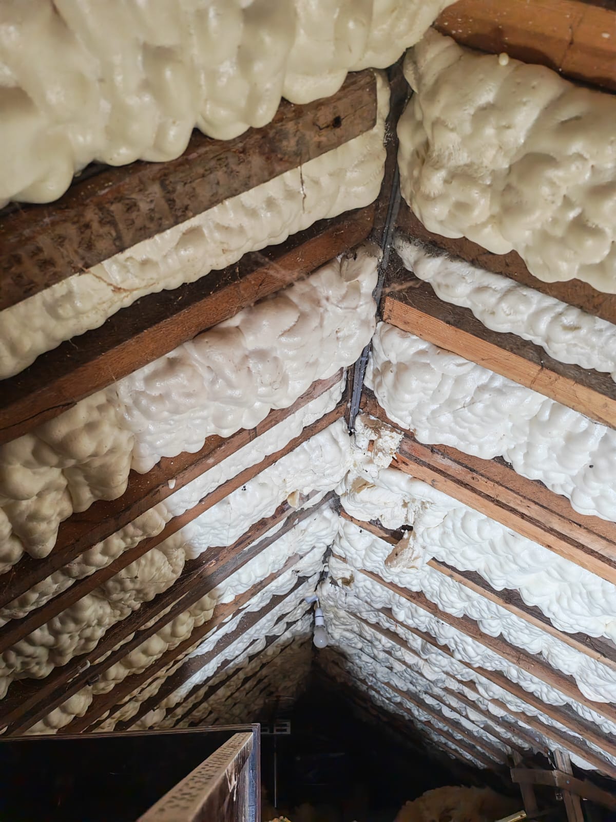 Before spray foam removal